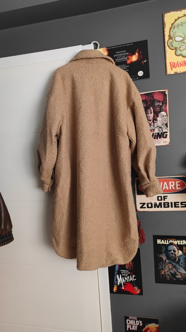 Hooopstore Yün Buklet Oversize Midi Kadın Kaban - Görsel 3