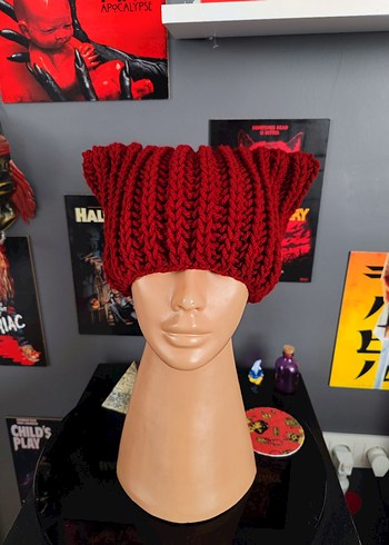 toz pembe hardal sarısı siyah bere kırmızı kedi bere - Görsel 2