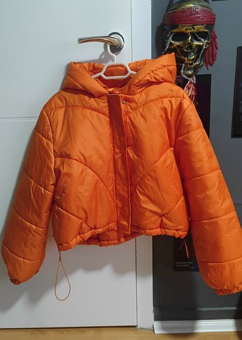 Turuncu Şişme Mont - Görsel 4