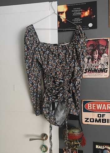 Karpuz kol büzgülü çiçekli elbise  - Görsel 6