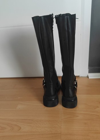 Zincir Detaylı Siyah Uzun Gotik Postal - Görsel 8