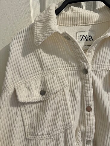 xs Beden beyaz Renk Zara kadife gömlek