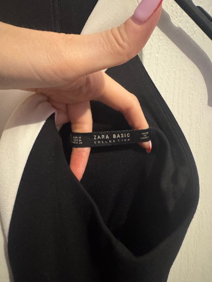 Zara Siyah Beyaz Elbise - Görsel 3
