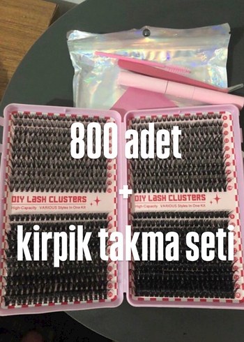 DIY 800 Adet Takma Kirpik + Set