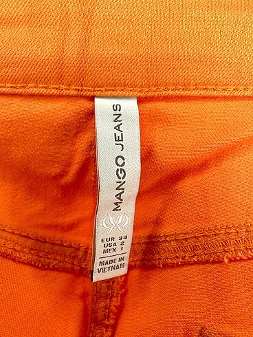 34 Beden turuncu Renk Mango Skinny %70 İndirimli.