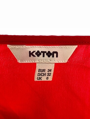 34 Beden kırmızı Renk Koton Bluz %70 İndirimli.