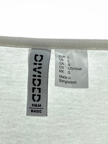l Beden beyaz Renk H&M T-shirt %70 İndirimli.
