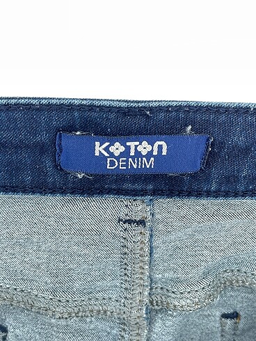 40 Beden mavi Renk Koton Mini Etek %70 İndirimli.