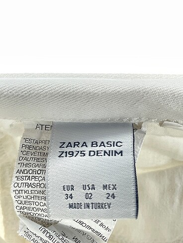 34 Beden beyaz Renk Zara Jean / Kot %70 İndirimli.