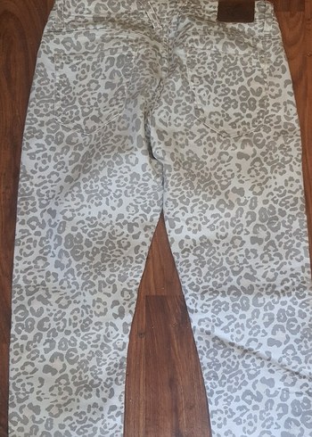 40 Beden Leopar Desenli Kadın Kumaş Pantolon