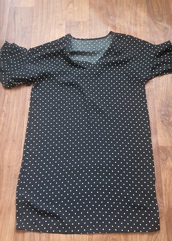 Siyah Puantiyeli V Yaka Hamile Bluzu - Görsel 5