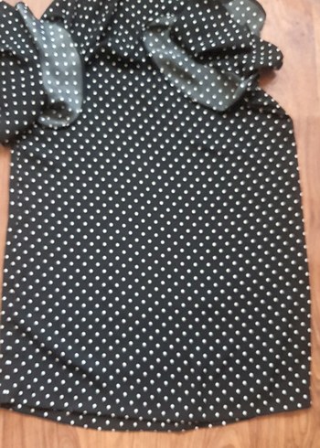 Siyah Puantiyeli V Yaka Hamile Bluzu - Görsel 9