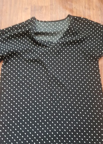 Siyah Puantiyeli V Yaka Hamile Bluzu - Görsel 7