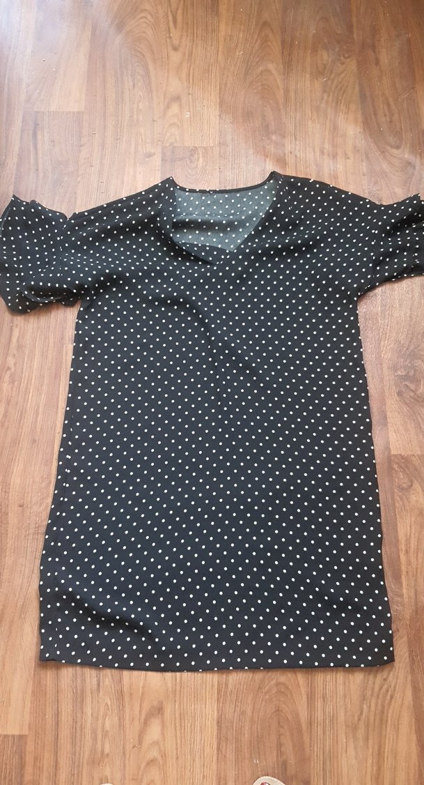 Siyah Puantiyeli V Yaka Hamile Bluzu - Görsel 5