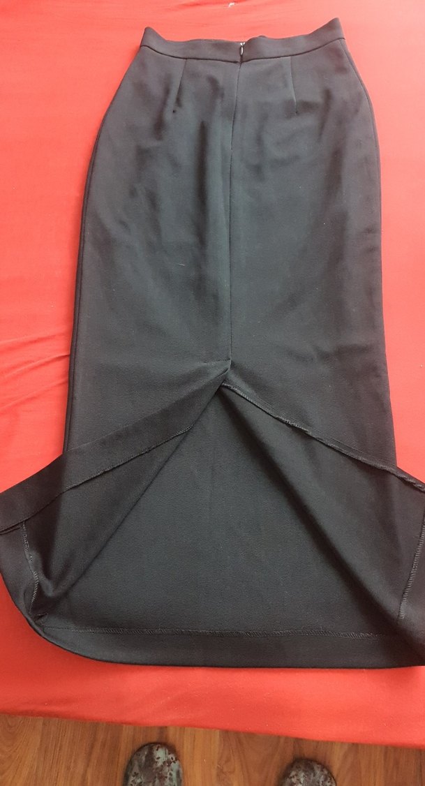 Siyah Midi Kalem Etek Fermuarlı - Görsel 3