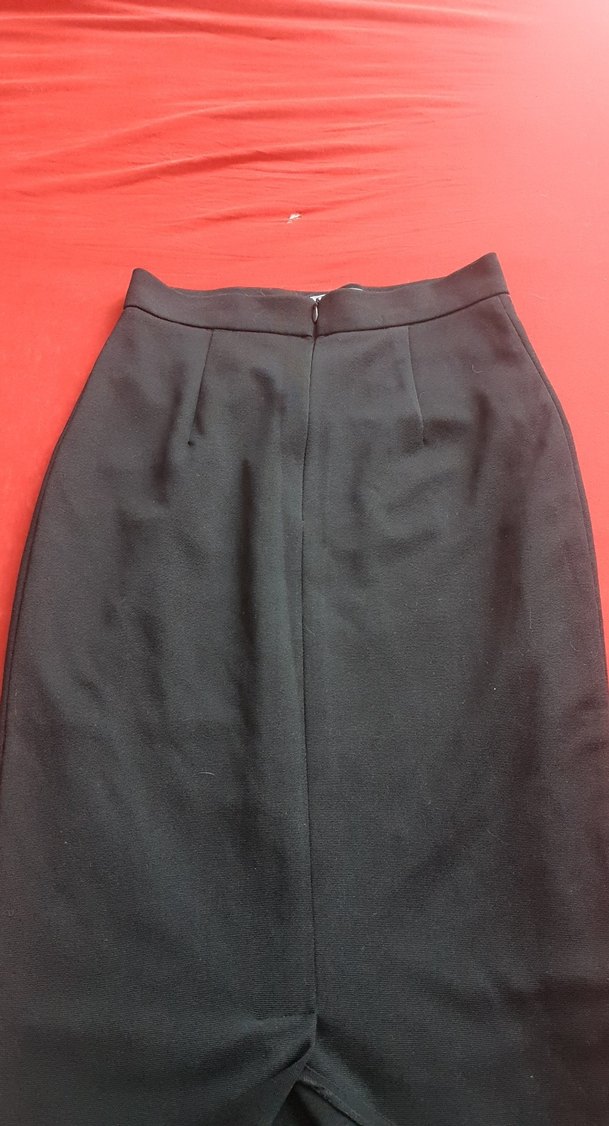 Siyah Midi Kalem Etek Fermuarlı - Görsel 4