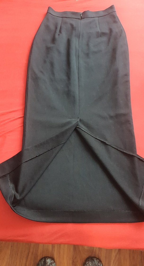 Siyah Midi Kalem Etek Fermuarlı - Görsel 5