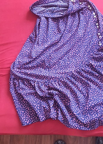 Düğmeli Mor Bağlama Desenli Hamile Etek - Görsel 2