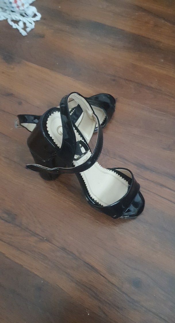 Siyah Rugan Stiletto Topuklu Kadın Ayakkabı - Görsel 5