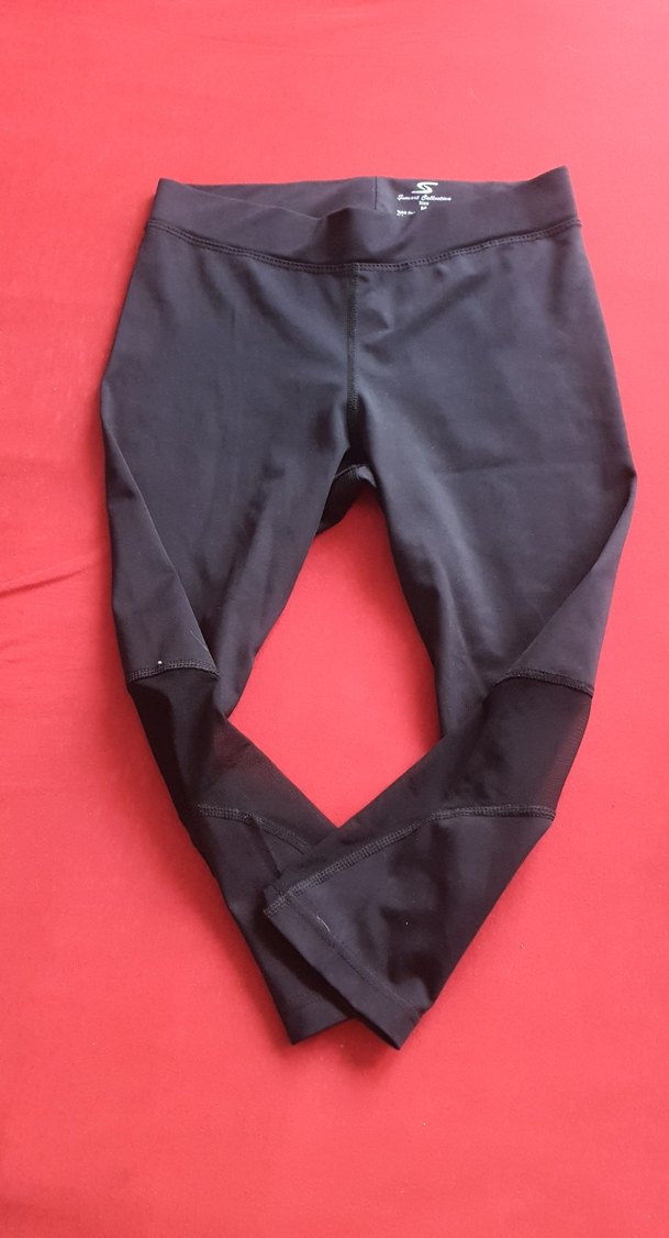 Siyah Kadın Spor Tayt, Midi Boy, Elastik - Görsel 2