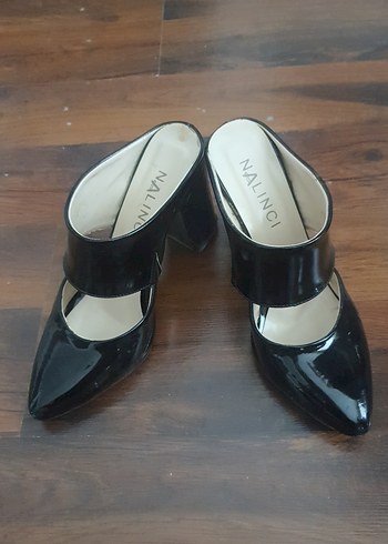 Nalıncı Siyah Blok Topuklu Stiletto - Görsel 4