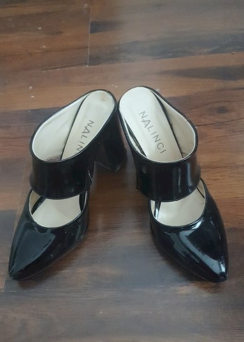 Nalıncı Siyah Blok Topuklu Stiletto - Görsel 6