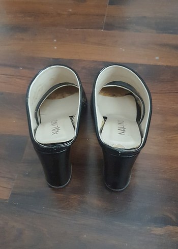 Nalıncı Siyah Blok Topuklu Stiletto - Görsel 3