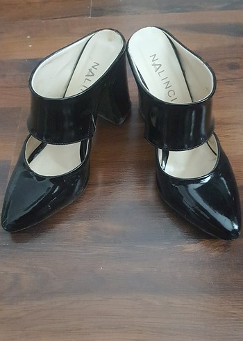 Nalıncı Siyah Blok Topuklu Stiletto - Görsel 5