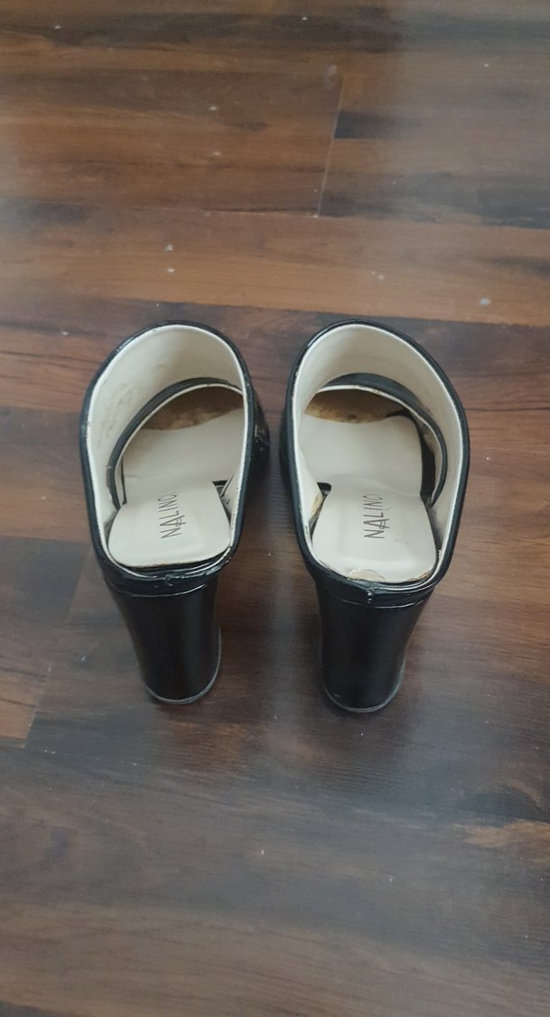 Nalıncı Siyah Blok Topuklu Stiletto - Görsel 3