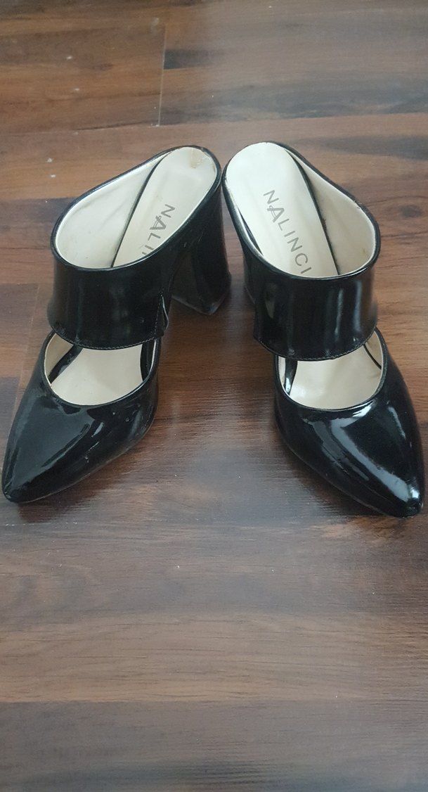 Nalıncı Siyah Blok Topuklu Stiletto - Görsel 5