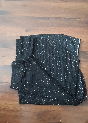 Siyah Drapeli Uzun Kadın Midi Etek - Görsel 7