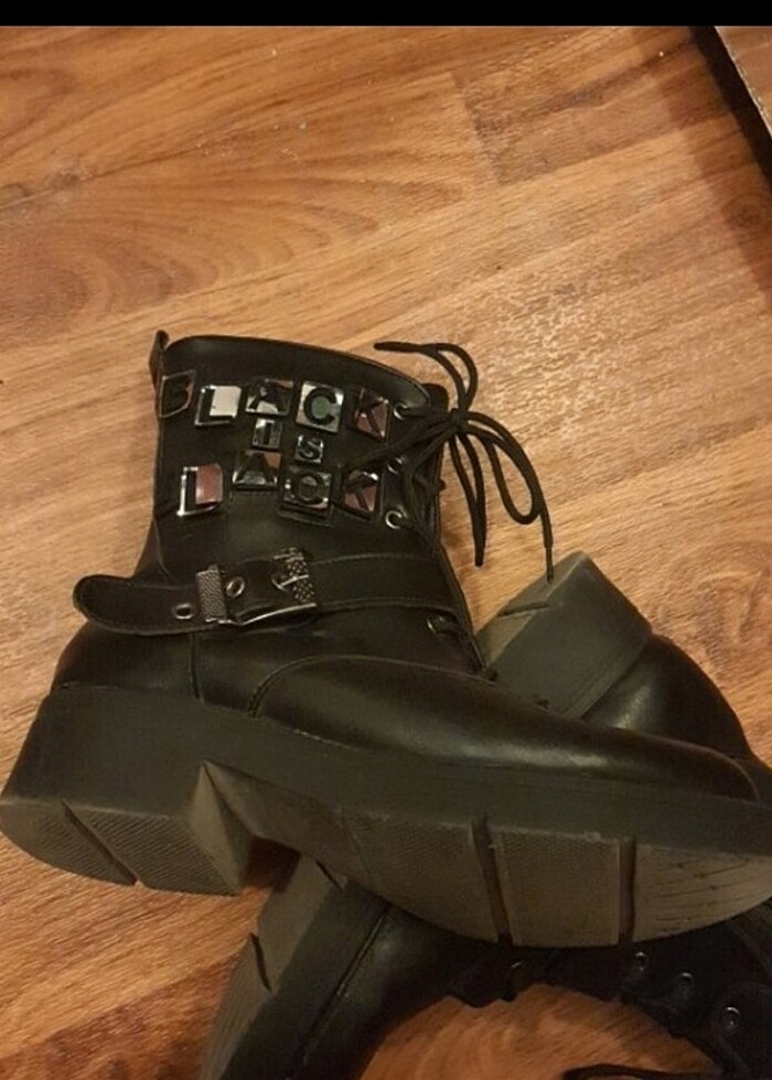 Siyah az topuklu bot  - Görsel 5