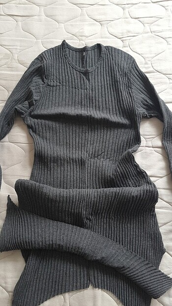 Koyu gri tunik large beden uzun - Görsel 2