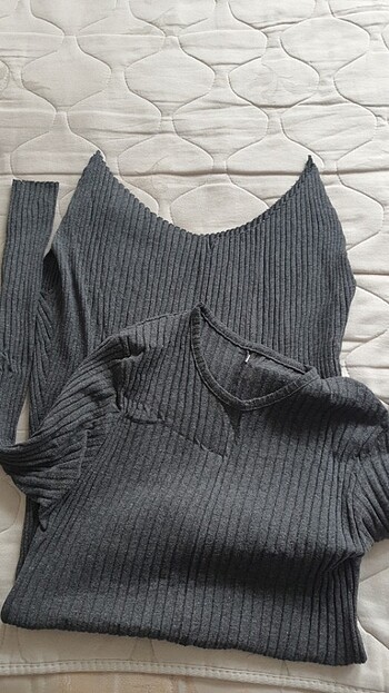 Koyu gri tunik large beden uzun - Görsel 6