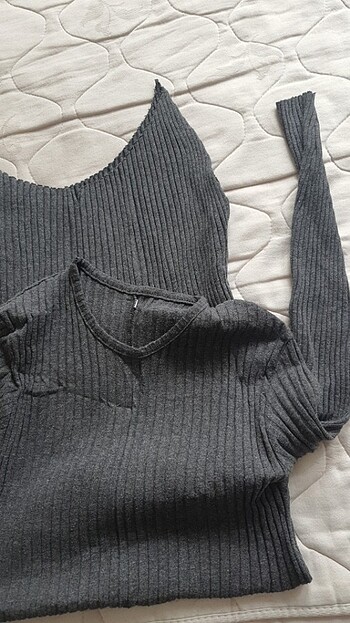 Koyu gri tunik large beden uzun - Görsel 8