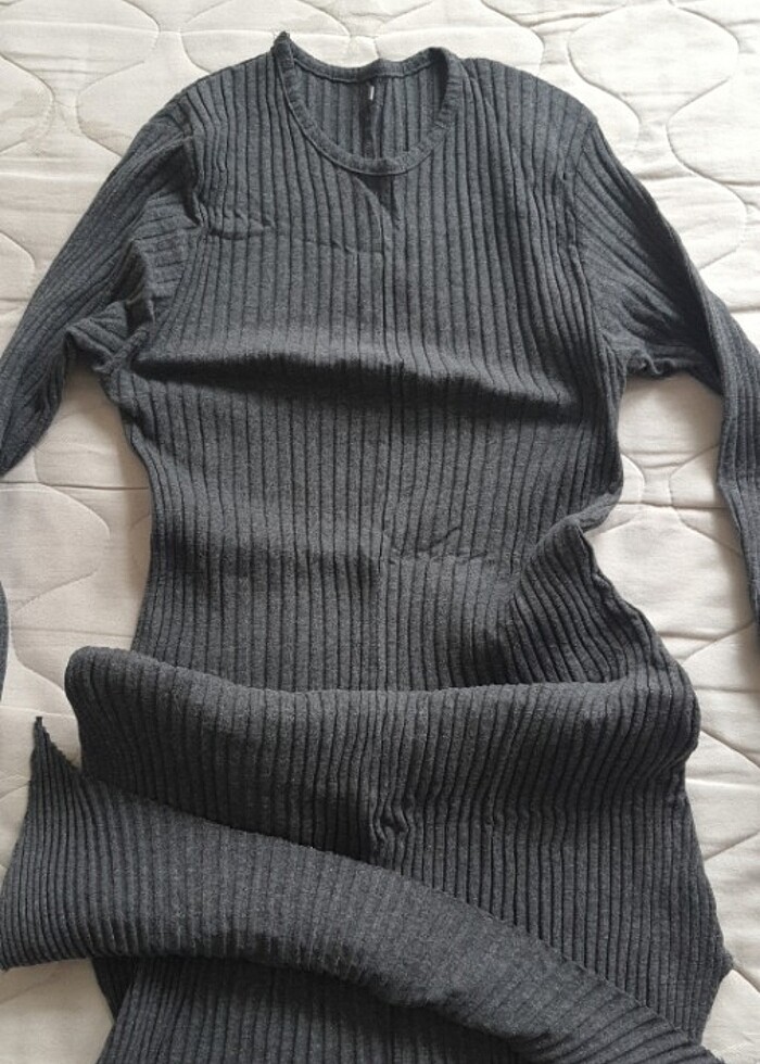 Koyu gri tunik large beden uzun - Görsel 2