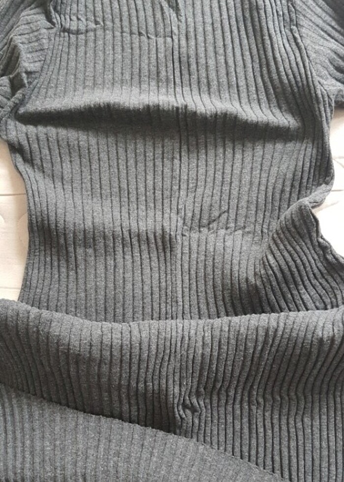 Koyu gri tunik large beden uzun - Görsel 4