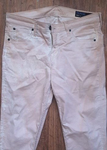 40 Beden ten rengi Renk Bej Regular Fit Erkek Keten Pantolon