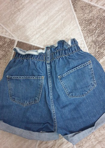 Düğmeli Mavi Kadın Mini Denim Şort - Görsel 2