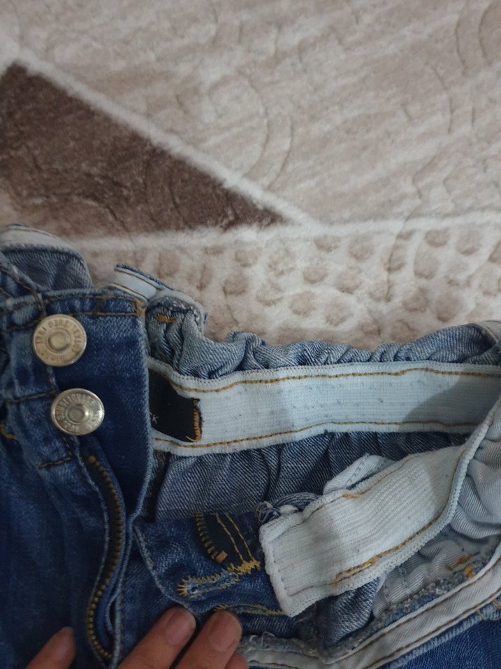 Düğmeli Mavi Kadın Mini Denim Şort - Görsel 3