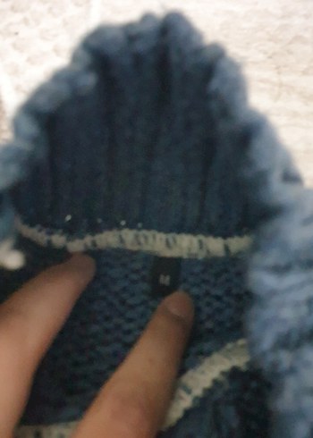 Renkli Yüksek Yaka Örgü Kadın Kazak - Görsel 2