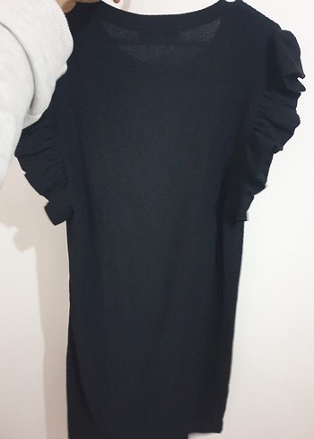 Siyah mini Fırfırlı Kolsuz Elbise - Görsel 5