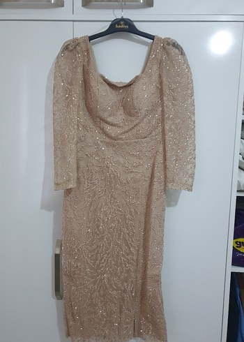 Bej  Uzun Kollu Abiye - Görsel 2