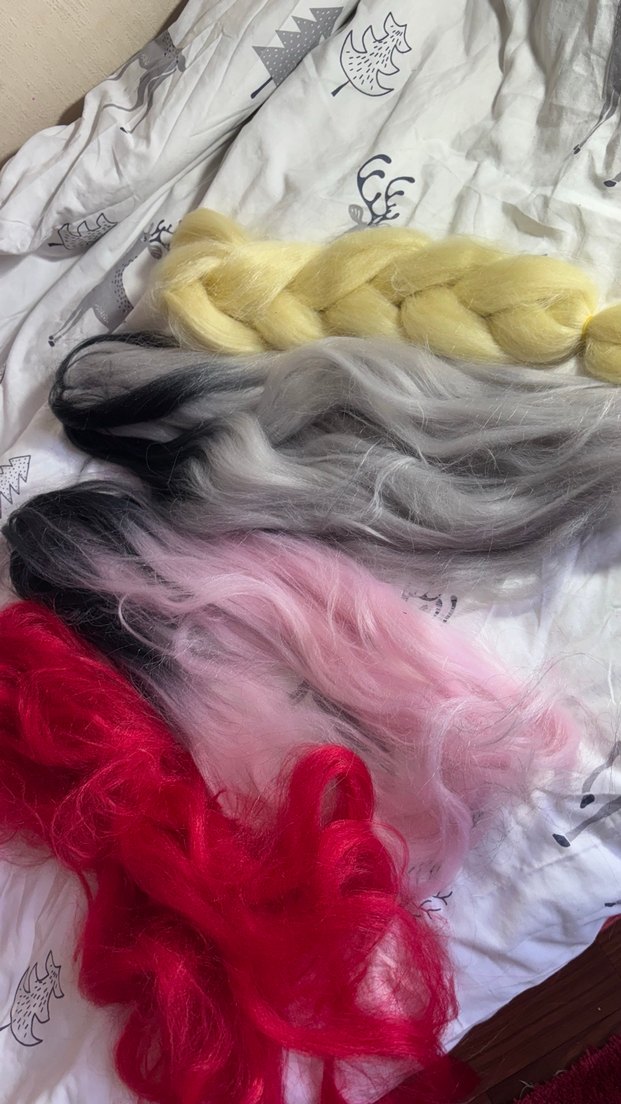 Renkli Afrika örgüsü için uzun saç - Görsel 2