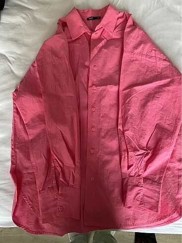 temizdir pembe oversize gömlek