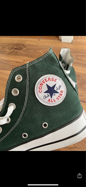 38 Beden Kalın tabanlı koyu yeşil converse