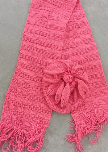 Pembe Örgü Çocuk Atkı ve Bere Takımı