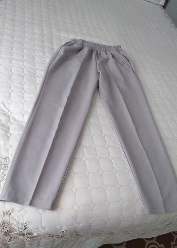 Gri Kadın Midi Kumaş Pantolon - Görsel 3