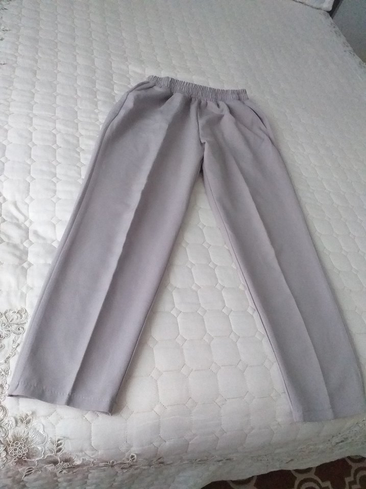 Gri Kadın Midi Kumaş Pantolon - Görsel 3