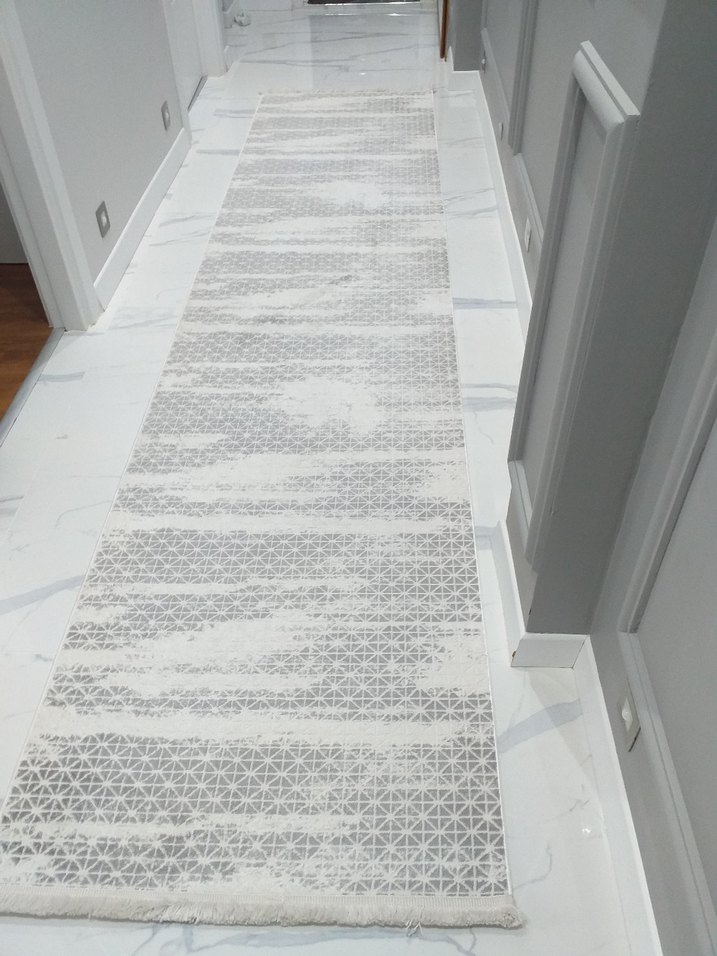 Gri Beyaz Çağdaş Halı - Görsel 5